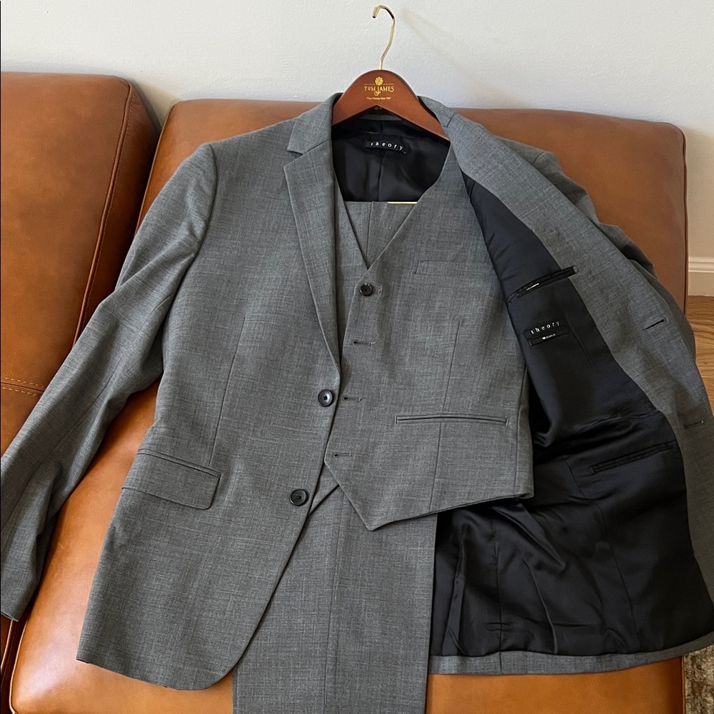 Theory Gray Three-Piece Suit for Men